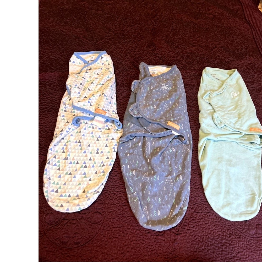 Lot of 3 SwaddleMe Original Swaddle Wraps Large 3-6 Months 14-18 lbs Baby Boy